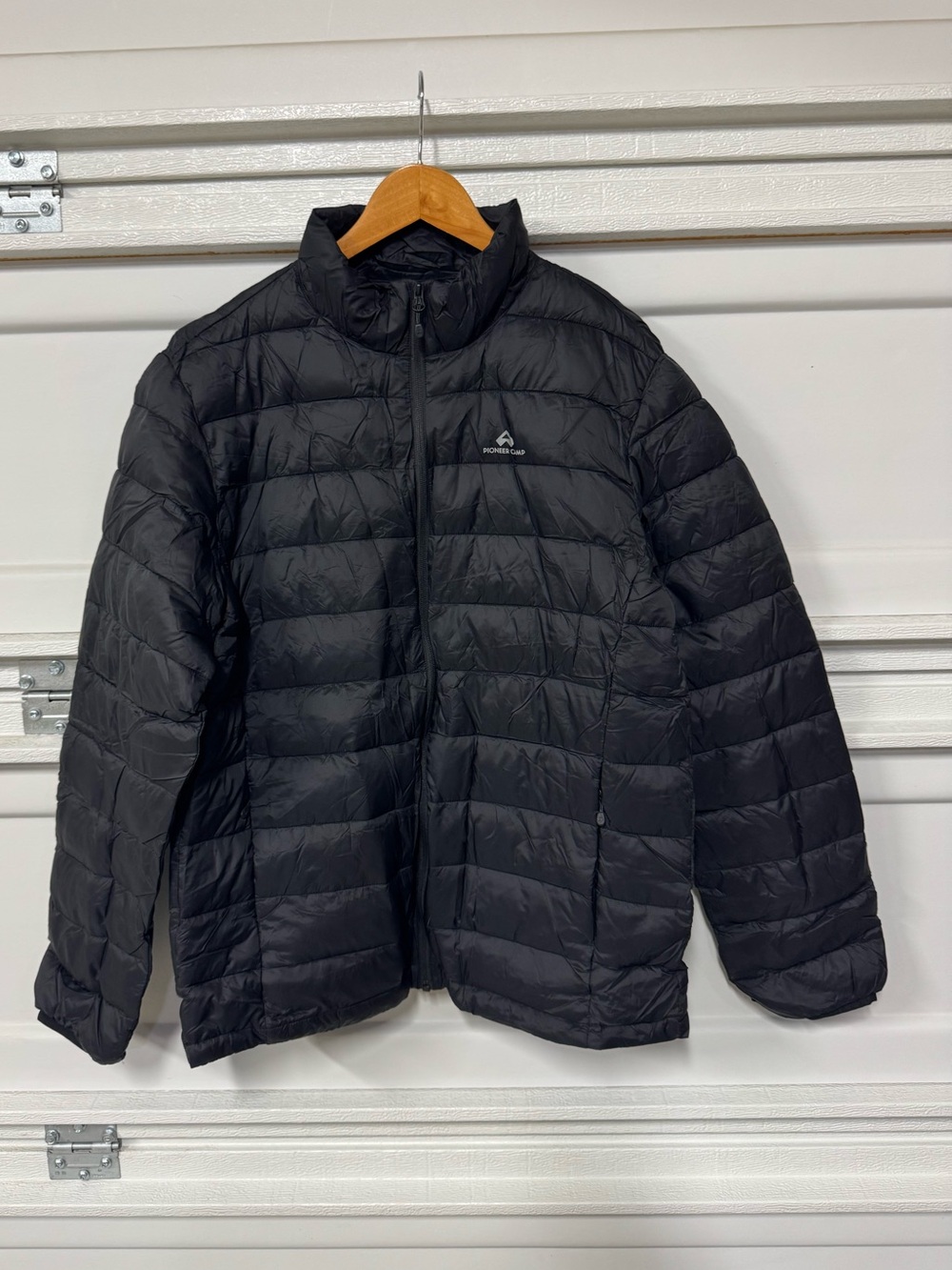 Pioneer Camp Mens Lightweight Packable Puffer Jacket Black Large New